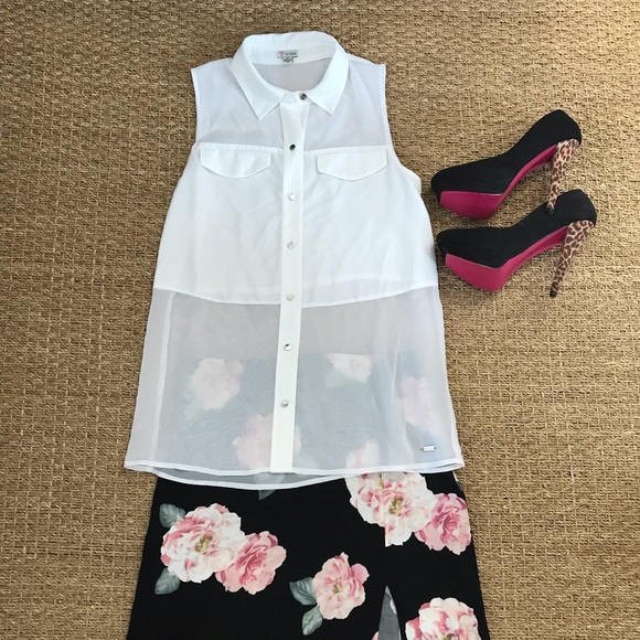 Forever 21 floral side slit maxi skirt - Picture 7 of 12